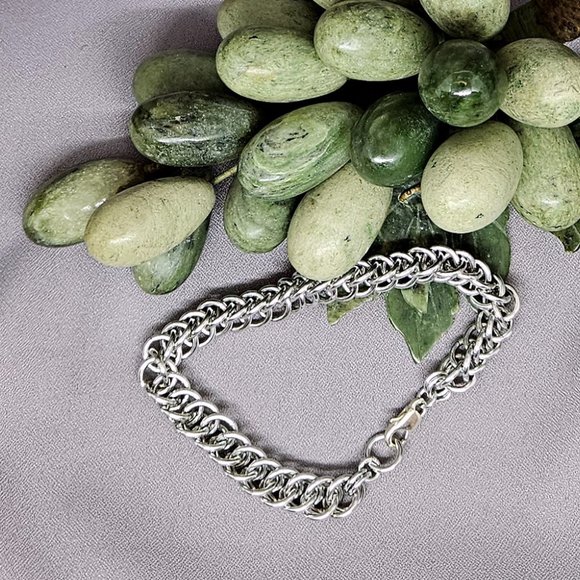 NWOT Unisex Bracelet!! Handmade Chainmaille of Shiny Aluminum - 8 1/4" - Picture 4 of 8